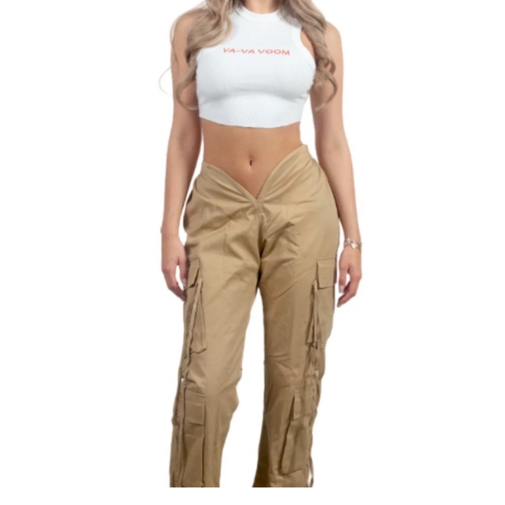 Varenne Tan Cargo Pants for Women V shaped Waist new never worn